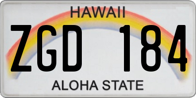 HI license plate ZGD184