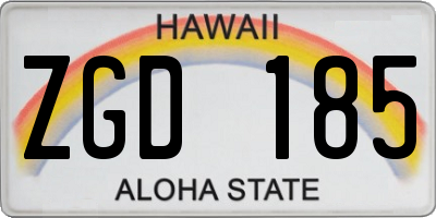 HI license plate ZGD185