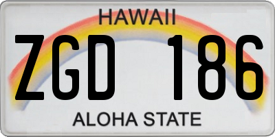 HI license plate ZGD186