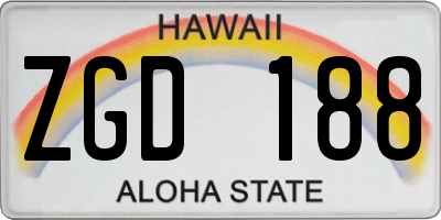 HI license plate ZGD188