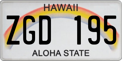 HI license plate ZGD195