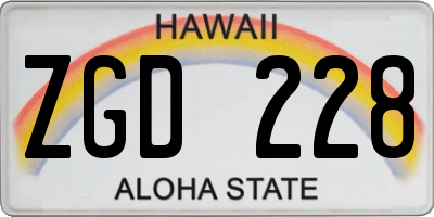 HI license plate ZGD228