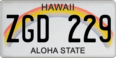 HI license plate ZGD229