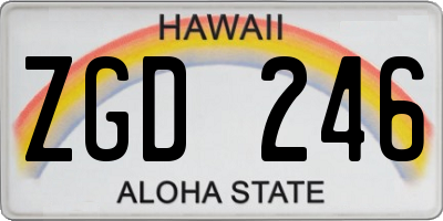 HI license plate ZGD246