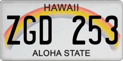 HI license plate ZGD253