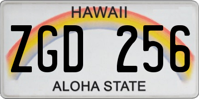HI license plate ZGD256