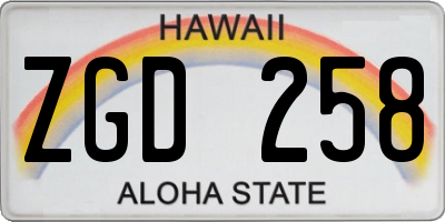 HI license plate ZGD258