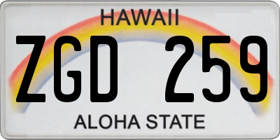 HI license plate ZGD259