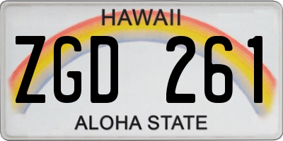 HI license plate ZGD261