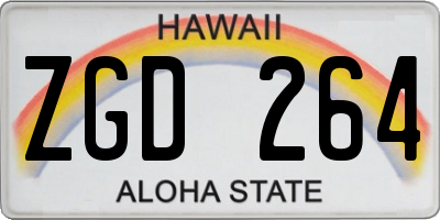 HI license plate ZGD264