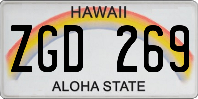 HI license plate ZGD269