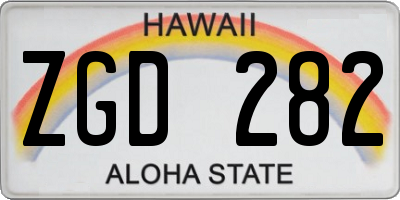 HI license plate ZGD282