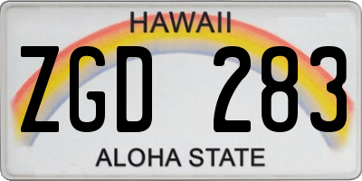HI license plate ZGD283