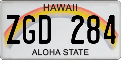 HI license plate ZGD284