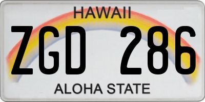 HI license plate ZGD286