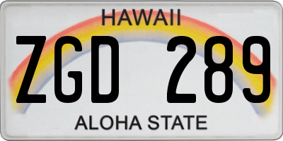 HI license plate ZGD289