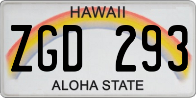 HI license plate ZGD293