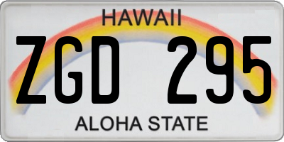 HI license plate ZGD295