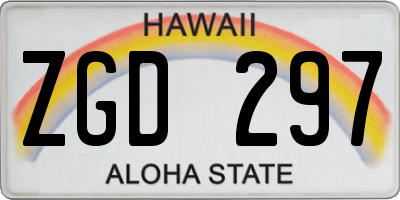 HI license plate ZGD297