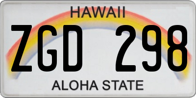 HI license plate ZGD298