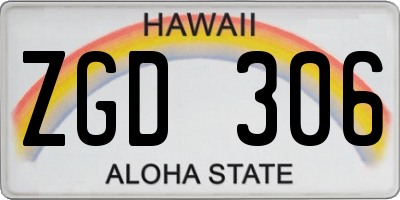 HI license plate ZGD306