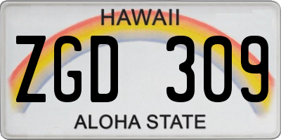 HI license plate ZGD309