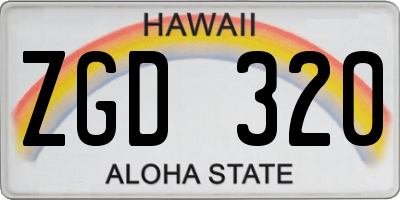 HI license plate ZGD320