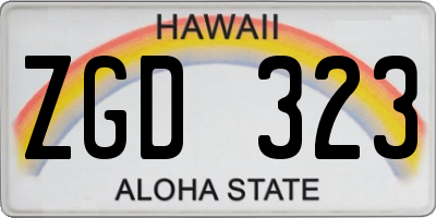 HI license plate ZGD323