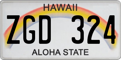 HI license plate ZGD324