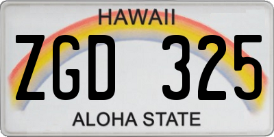 HI license plate ZGD325