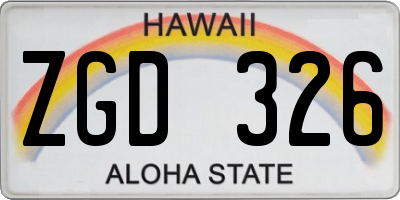 HI license plate ZGD326