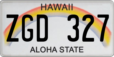 HI license plate ZGD327