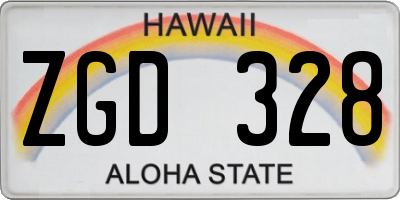 HI license plate ZGD328