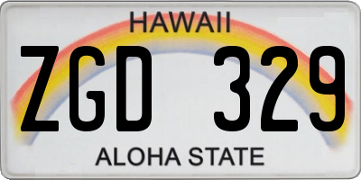 HI license plate ZGD329