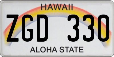 HI license plate ZGD330