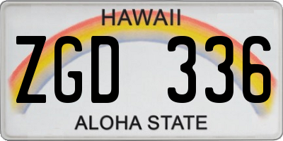 HI license plate ZGD336