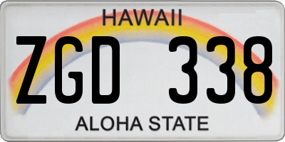 HI license plate ZGD338