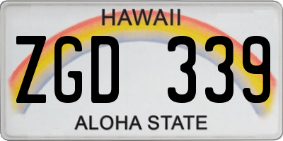 HI license plate ZGD339