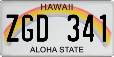 HI license plate ZGD341