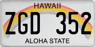 HI license plate ZGD352