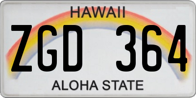 HI license plate ZGD364