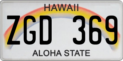 HI license plate ZGD369