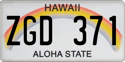 HI license plate ZGD371