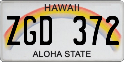 HI license plate ZGD372