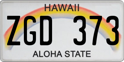 HI license plate ZGD373