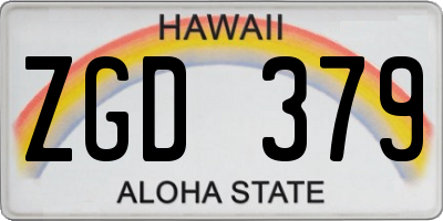 HI license plate ZGD379