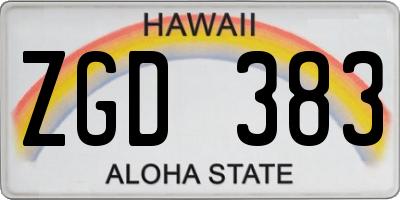 HI license plate ZGD383