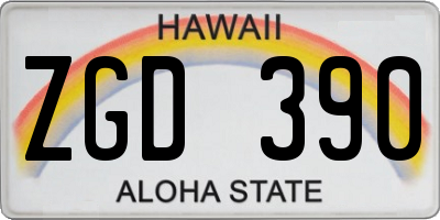 HI license plate ZGD390