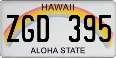 HI license plate ZGD395