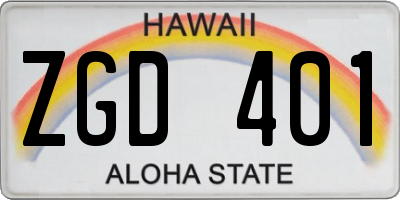 HI license plate ZGD401